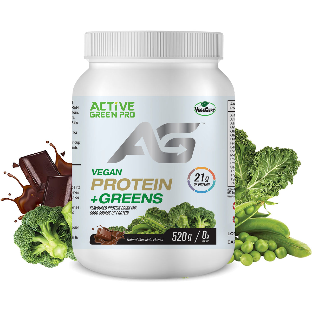 Vegan Protein Powder Chocolate Flavor in USA & Canada, vegan protein